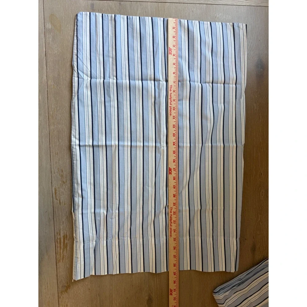 WestPoint Stevens Blue White Striped Standard Pillowcase Set 2pc Cotton Blend